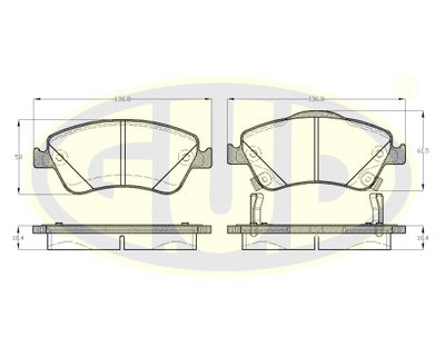 GBP131002 G.U.D. Комплект тормозных колодок, дисковый тормоз