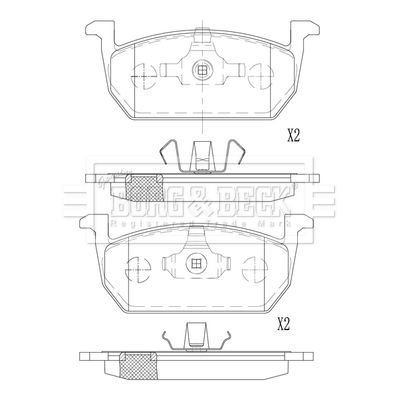 BBP2648 BORG & BECK Комплект тормозных колодок, дисковый тормоз