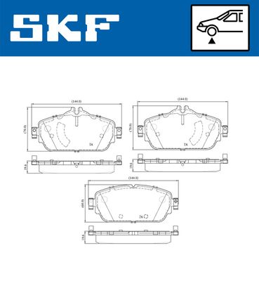 VKBP80196 SKF Комплект тормозных колодок, дисковый тормоз