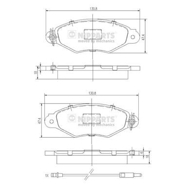 J3601093 NIPPARTS Комплект тормозных колодок, дисковый тормоз