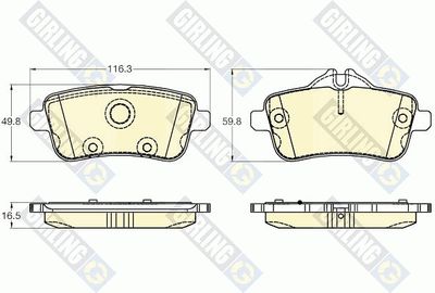 6119471 GIRLING Комплект тормозных колодок, дисковый тормоз