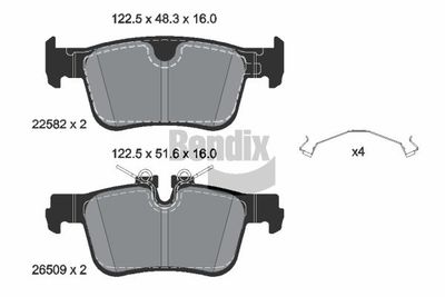 BPD2387 BENDIX Braking Комплект тормозных колодок, дисковый тормоз