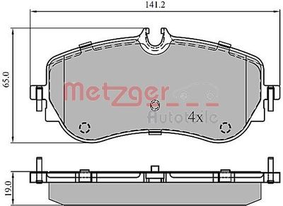 1170905 METZGER Комплект тормозных колодок, дисковый тормоз