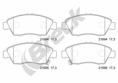 216940070110 BRECK Комплект тормозных колодок, дисковый тормоз