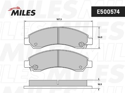 E500574 MILES Комплект тормозных колодок, дисковый тормоз