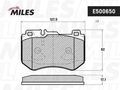 E500650 MILES Комплект тормозных колодок, дисковый тормоз