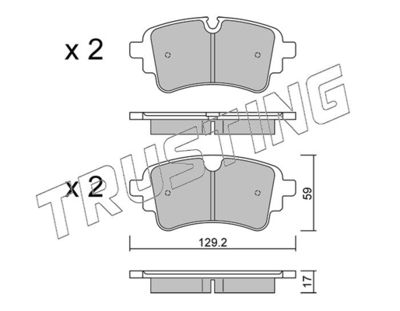 11291 TRUSTING Комплект тормозных колодок, дисковый тормоз