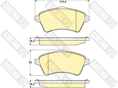 6114731 GIRLING Комплект тормозных колодок, дисковый тормоз