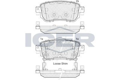 182188 ICER Комплект тормозных колодок, дисковый тормоз