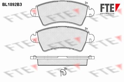 BL1892B3 FTE Комплект тормозных колодок, дисковый тормоз