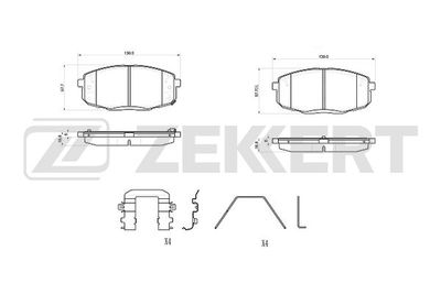 BS1076 ZEKKERT Комплект тормозных колодок, дисковый тормоз