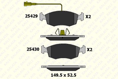 2542917205 KALE Комплект тормозных колодок, дисковый тормоз