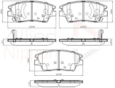 ADB32322 COMLINE Комплект тормозных колодок, дисковый тормоз