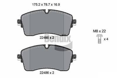 BPD2356 BENDIX Braking Комплект тормозных колодок, дисковый тормоз