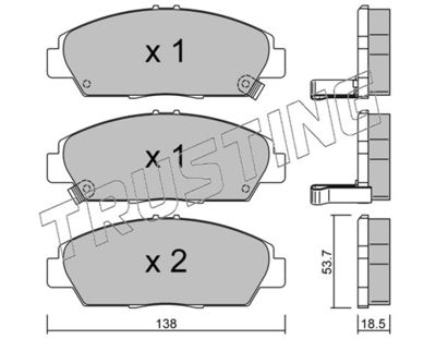 1750 TRUSTING Комплект тормозных колодок, дисковый тормоз