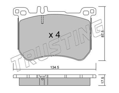 10450 TRUSTING Комплект тормозных колодок, дисковый тормоз