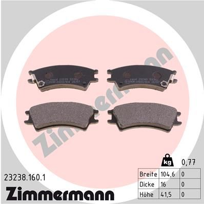 232381601 ZIMMERMANN Комплект тормозных колодок, дисковый тормоз