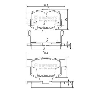 J3614008 NIPPARTS Комплект тормозных колодок, дисковый тормоз