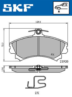 VKBP80575A SKF Комплект тормозных колодок, дисковый тормоз