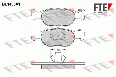 BL1406A1 FTE Комплект тормозных колодок, дисковый тормоз