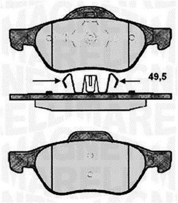 363916060572 MAGNETI MARELLI Комплект тормозных колодок, дисковый тормоз