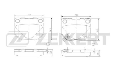 BS1507 ZEKKERT Комплект тормозных колодок, дисковый тормоз