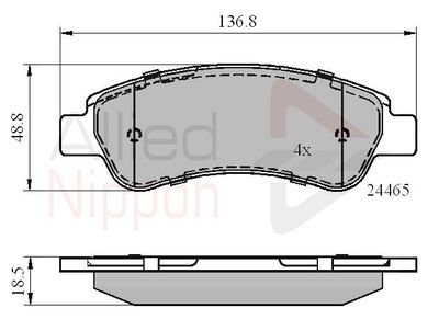 ADB01604 COMLINE Комплект тормозных колодок, дисковый тормоз