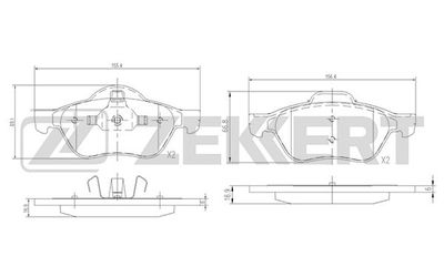 BS2488 ZEKKERT Комплект тормозных колодок, дисковый тормоз