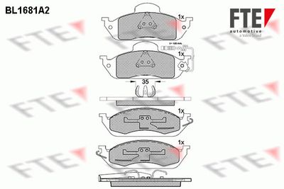 BL1681A2 FTE Комплект тормозных колодок, дисковый тормоз