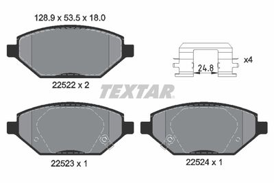 2252201 TEXTAR Комплект тормозных колодок, дисковый тормоз