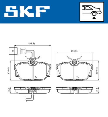 VKBP90527E SKF Комплект тормозных колодок, дисковый тормоз