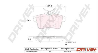 DP1010100469 Dr!ve+ Комплект тормозных колодок, дисковый тормоз