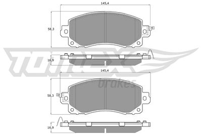 TX1612 TOMEX Brakes Комплект тормозных колодок, дисковый тормоз