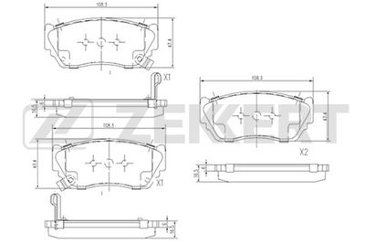 BS2152 ZEKKERT Комплект тормозных колодок, дисковый тормоз