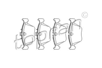 500792 TOPRAN Комплект тормозных колодок, дисковый тормоз