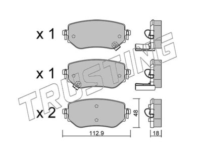 11920 TRUSTING Комплект тормозных колодок, дисковый тормоз