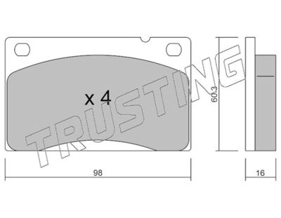 0060 TRUSTING Комплект тормозных колодок, дисковый тормоз