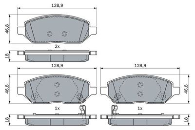 0986494906 BOSCH Комплект тормозных колодок, дисковый тормоз