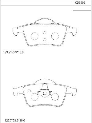 KD7596 ASIMCO Комплект тормозных колодок, дисковый тормоз