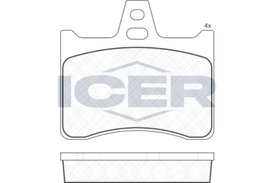 180256 ICER Комплект тормозных колодок, дисковый тормоз