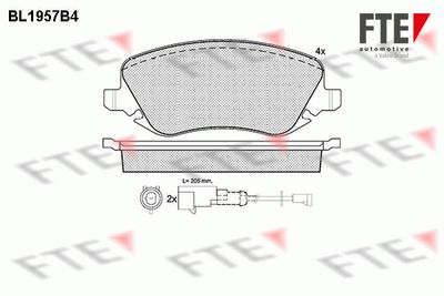 BL1957B4 FTE Комплект тормозных колодок, дисковый тормоз