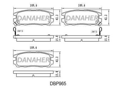 DBP965 DANAHER Комплект тормозных колодок, дисковый тормоз