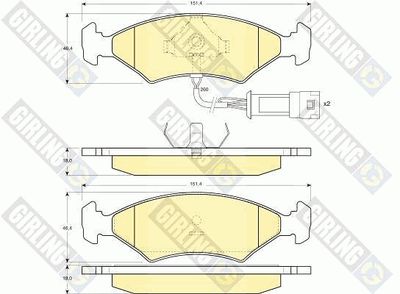 6102382 GIRLING Комплект тормозных колодок, дисковый тормоз