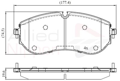 ADB02528 COMLINE Комплект тормозных колодок, дисковый тормоз