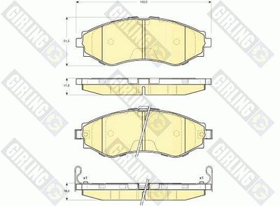 6133459 GIRLING Комплект тормозных колодок, дисковый тормоз