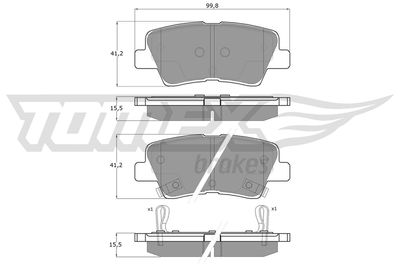 TX1769 TOMEX Brakes Комплект тормозных колодок, дисковый тормоз