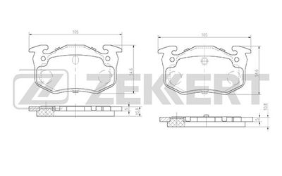 BS2893 ZEKKERT Комплект тормозных колодок, дисковый тормоз