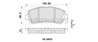 AB0356 BRAXIS Комплект тормозных колодок, дисковый тормоз