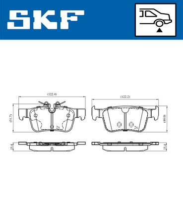 VKBP90544 SKF Комплект тормозных колодок, дисковый тормоз