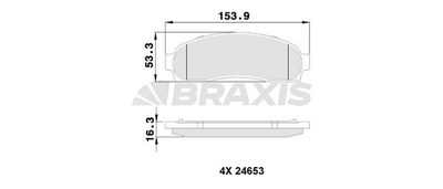 AA0509 BRAXIS Комплект тормозных колодок, дисковый тормоз